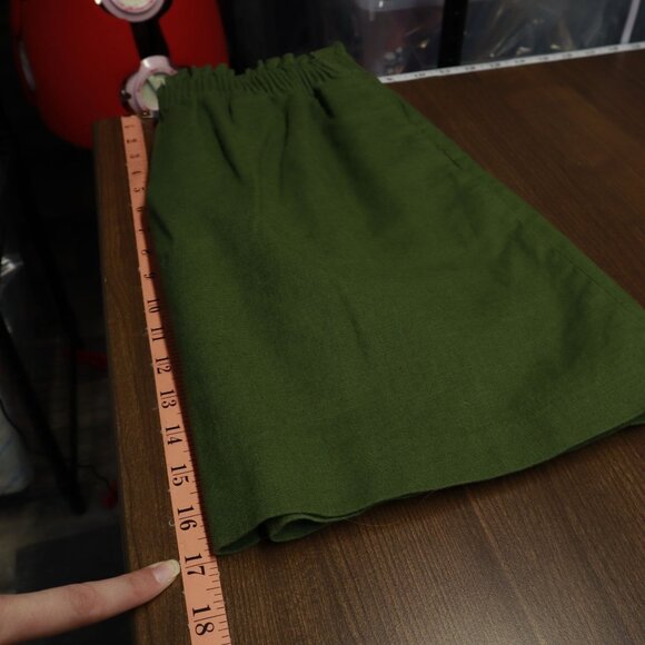 J.Crew Linen Pull On Skirt Womens 0 Green Vacation Cruise Forest Resort Goblin - Picture 10 of 13